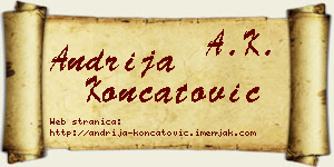 Andrija Končatović vizit kartica